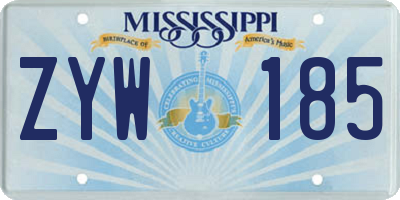 MS license plate ZYW185