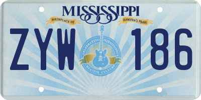 MS license plate ZYW186