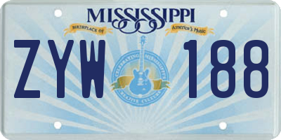 MS license plate ZYW188
