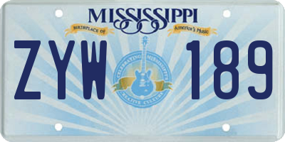 MS license plate ZYW189