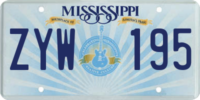 MS license plate ZYW195