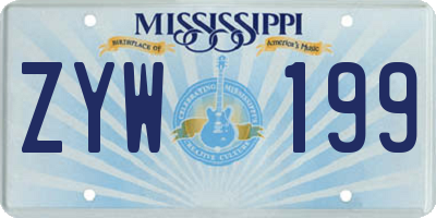 MS license plate ZYW199