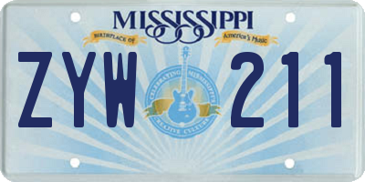 MS license plate ZYW211