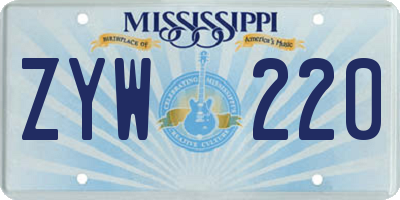 MS license plate ZYW220