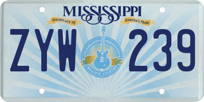 MS license plate ZYW239