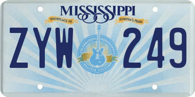 MS license plate ZYW249
