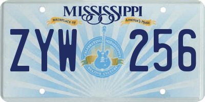 MS license plate ZYW256