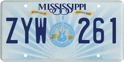 MS license plate ZYW261
