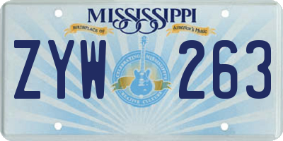 MS license plate ZYW263