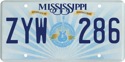 MS license plate ZYW286