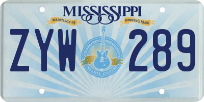 MS license plate ZYW289