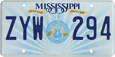 MS license plate ZYW294