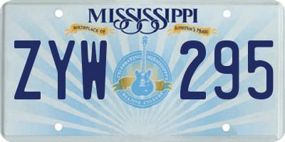 MS license plate ZYW295