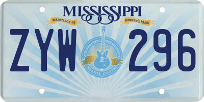 MS license plate ZYW296
