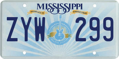 MS license plate ZYW299