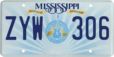 MS license plate ZYW306
