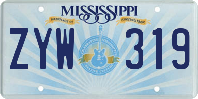 MS license plate ZYW319