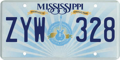 MS license plate ZYW328