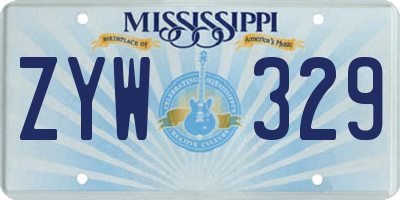 MS license plate ZYW329