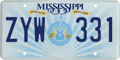MS license plate ZYW331