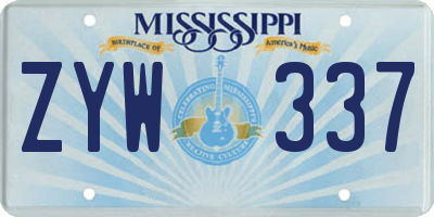 MS license plate ZYW337