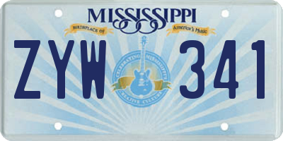 MS license plate ZYW341