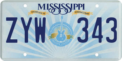 MS license plate ZYW343