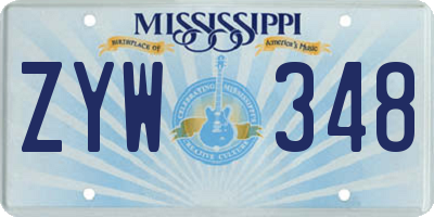 MS license plate ZYW348