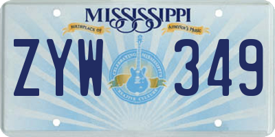 MS license plate ZYW349