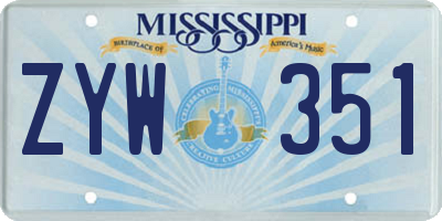 MS license plate ZYW351