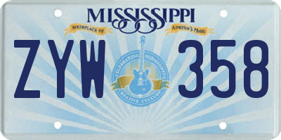 MS license plate ZYW358