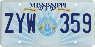 MS license plate ZYW359