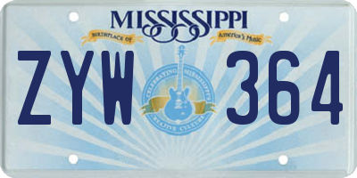 MS license plate ZYW364