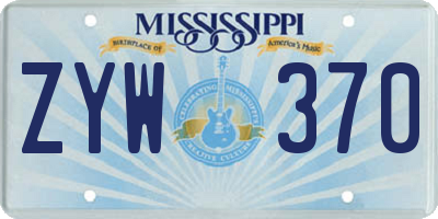 MS license plate ZYW370