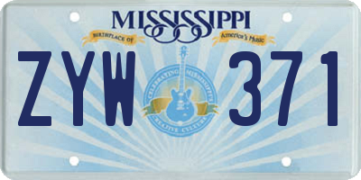 MS license plate ZYW371