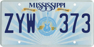 MS license plate ZYW373