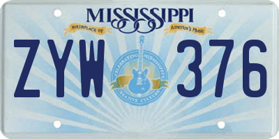MS license plate ZYW376