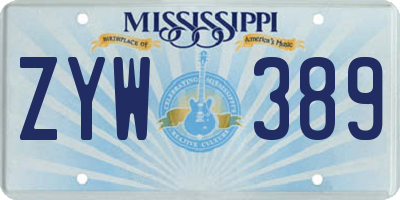 MS license plate ZYW389