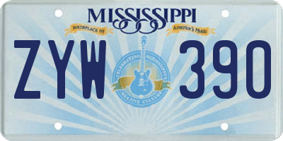 MS license plate ZYW390