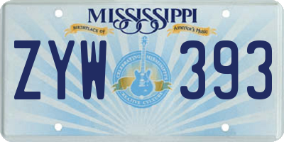 MS license plate ZYW393
