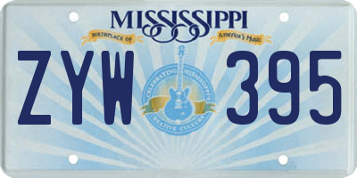 MS license plate ZYW395