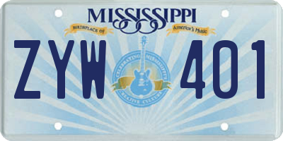 MS license plate ZYW401
