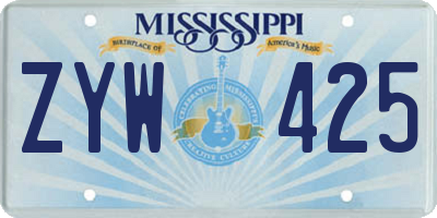 MS license plate ZYW425