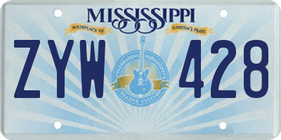 MS license plate ZYW428