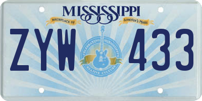 MS license plate ZYW433