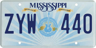 MS license plate ZYW440