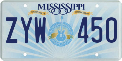 MS license plate ZYW450