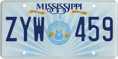 MS license plate ZYW459