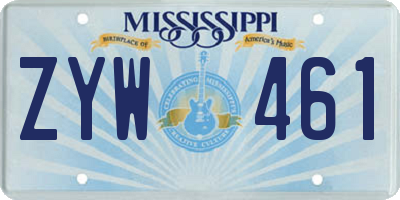MS license plate ZYW461