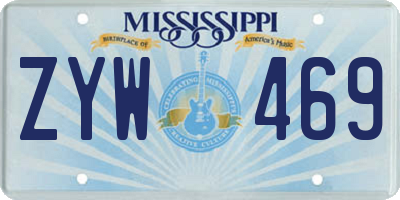 MS license plate ZYW469